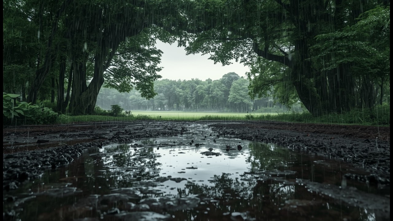 Epic Forest Rainstorm 🌧️ Heavy Rain Ambience Under Giant Trees for Deep Sleep
