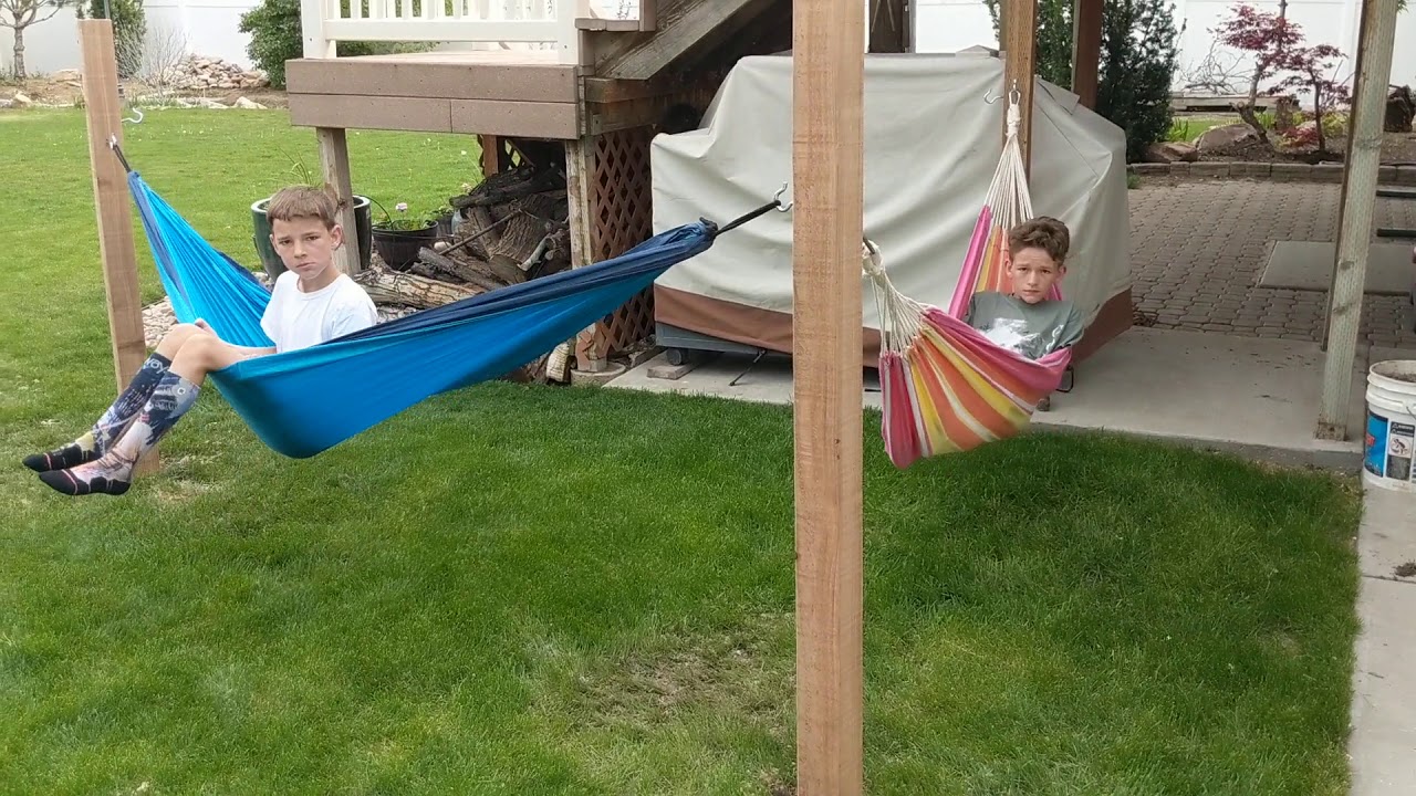 Removable Hammock Posts with treated 8ft 4x4 lumber