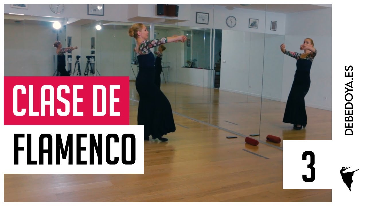 Clase de flamenco 3, movimiento de manos y brazos, técnica de zapateados y la coreografía de tangos