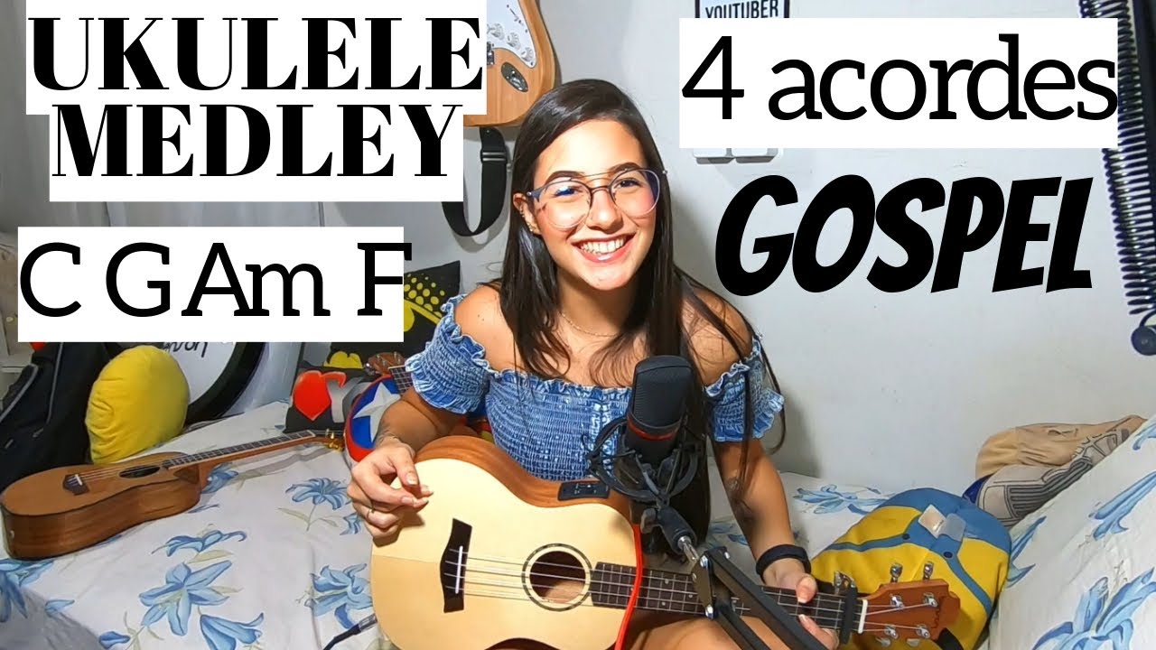 MEDLEY 2 | Músicas GOSPEL no UKULELE com APENAS 4 ACORDES (C, G, Am, F) || por Fernanda Gomes