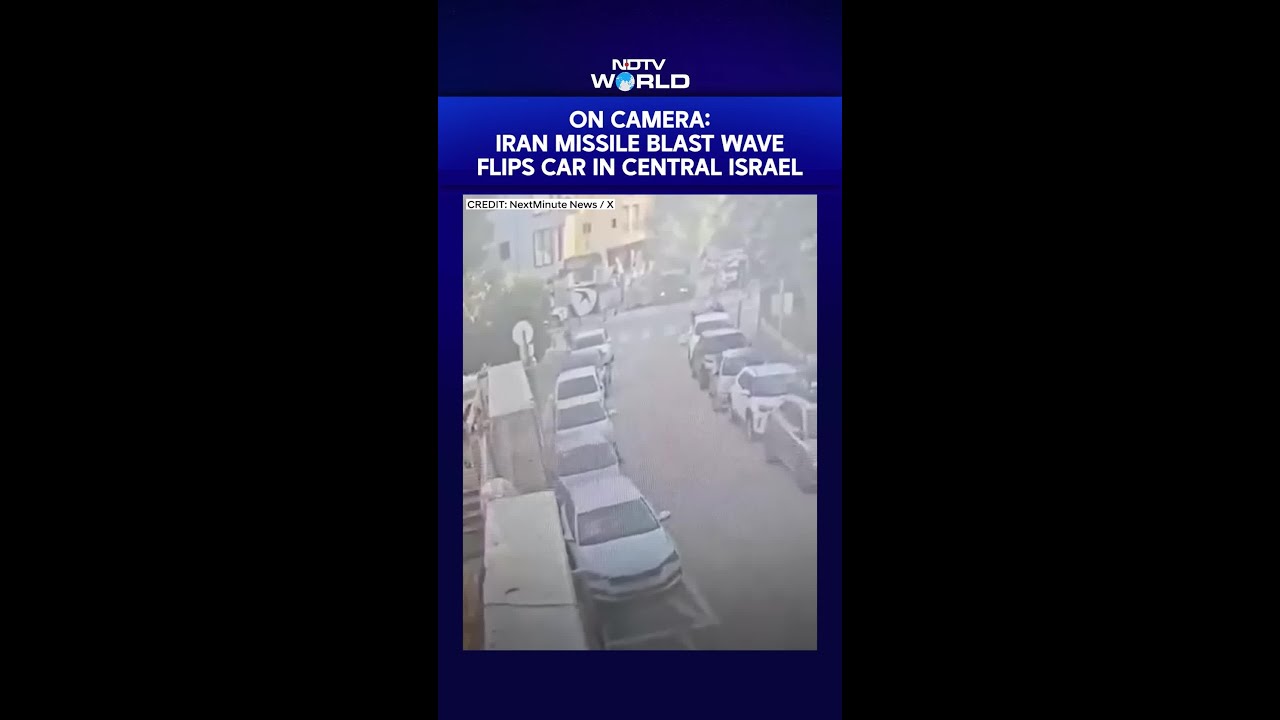 On Camera: Iran Missile Blast Wave Flips Car In Central Israel
