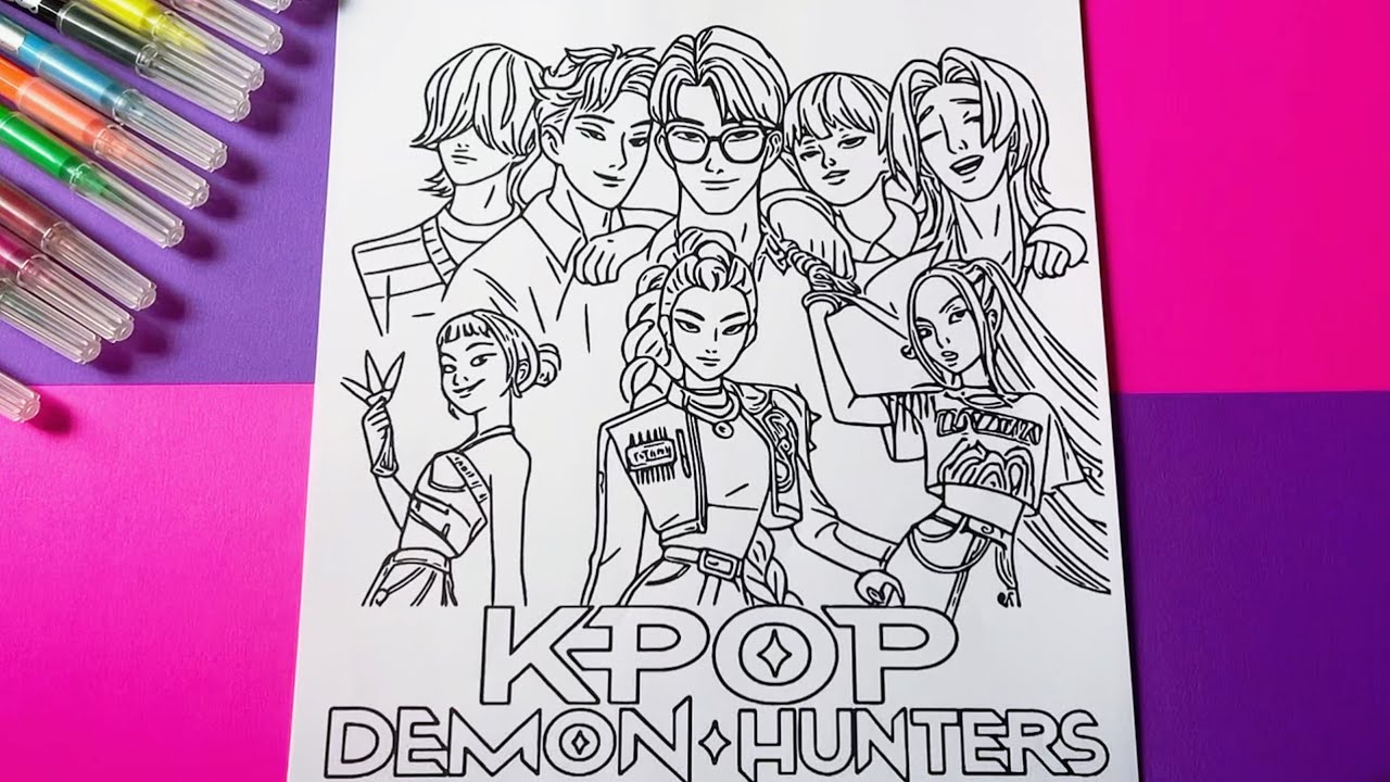 How To Draw - Kpop Demon Hunters Coloring Pages: Rumi, Zoey, Mira & Jinu | Satisfying Coloring