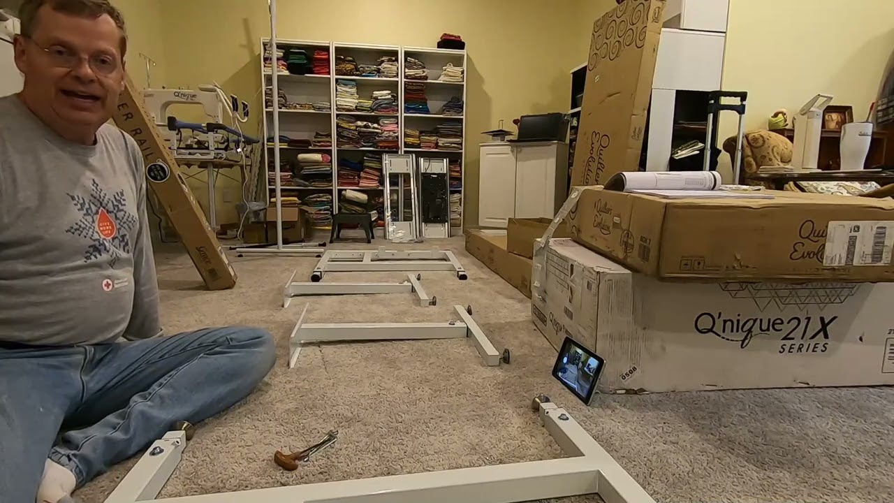 Quilter's Evolution Frame Assembly and Q'nique 21X Elite Setup