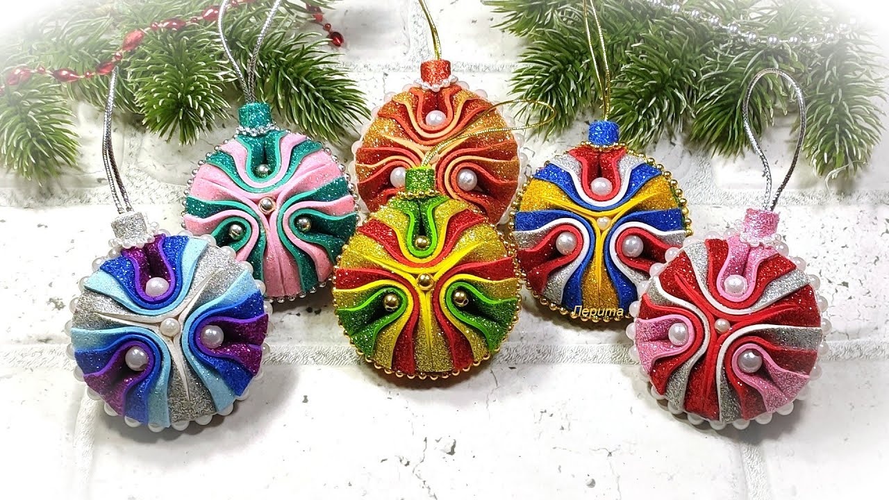 ВЫ ТОЧНО НЕ делали таких новогодних игрушек,  шарики из фоамирана 2021🎄 christmas ornaments diycraft