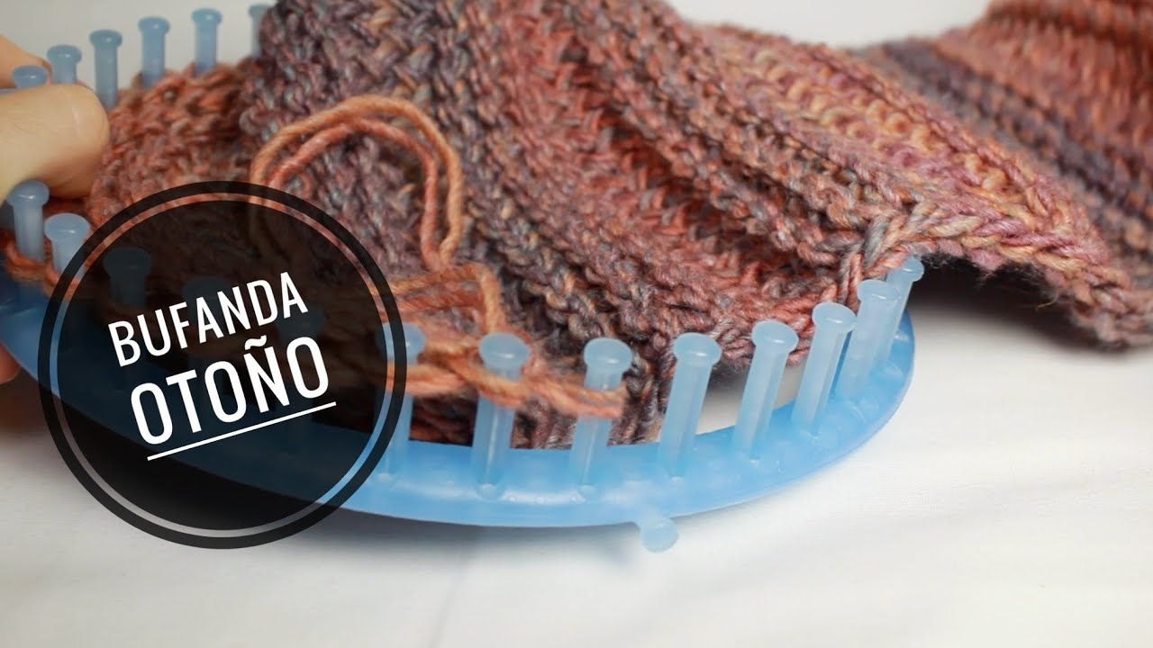 Cómo tejer una bufanda / cuello con flecos en telar (Tutorial DIY)