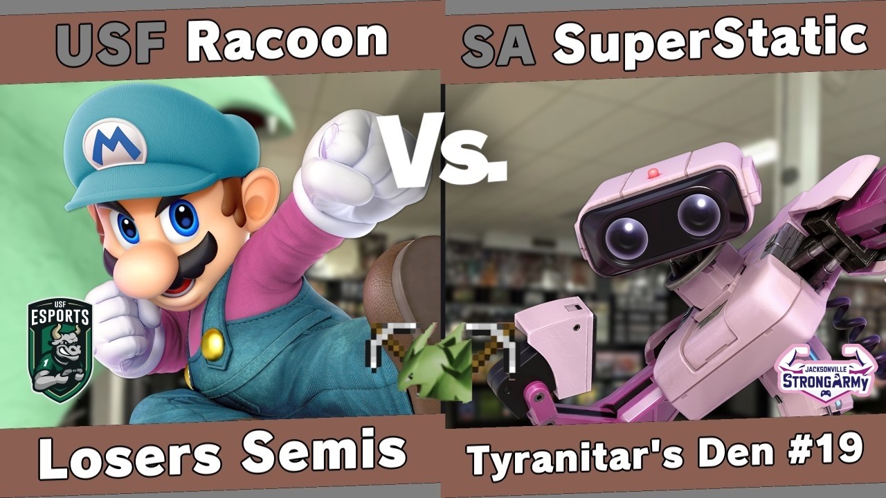 Tyranitar's Den 19 - Racoon (Mario) vs SuperStatic (R.O.B.) - Losers Semis