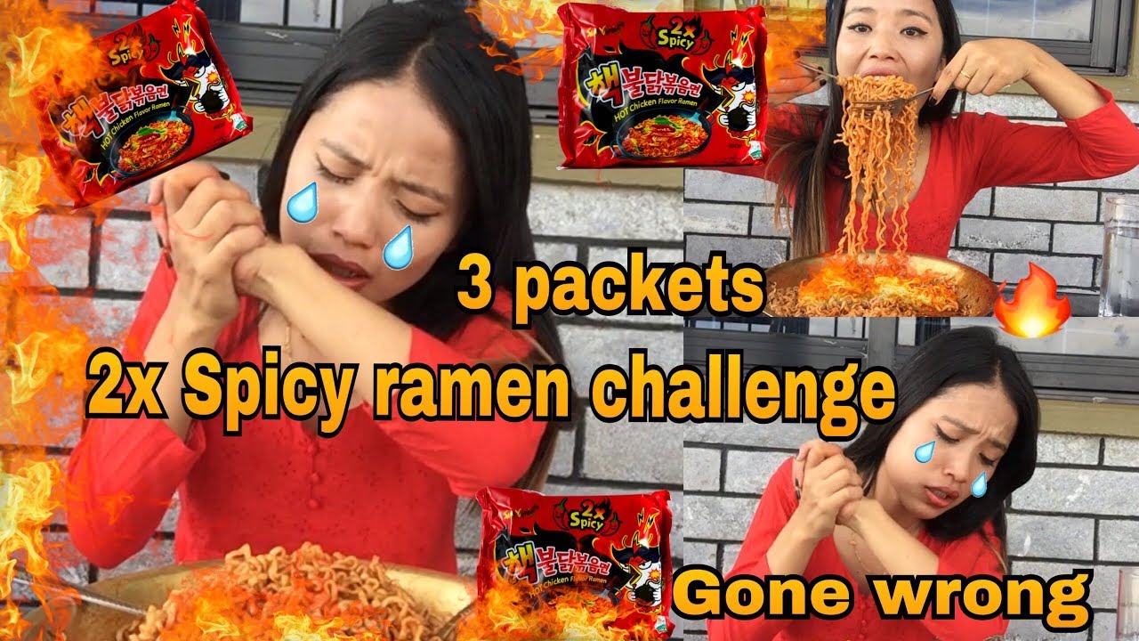 3 packets 2X spicy ramen challenge, gone wrong | Srijana Shrees Magar
