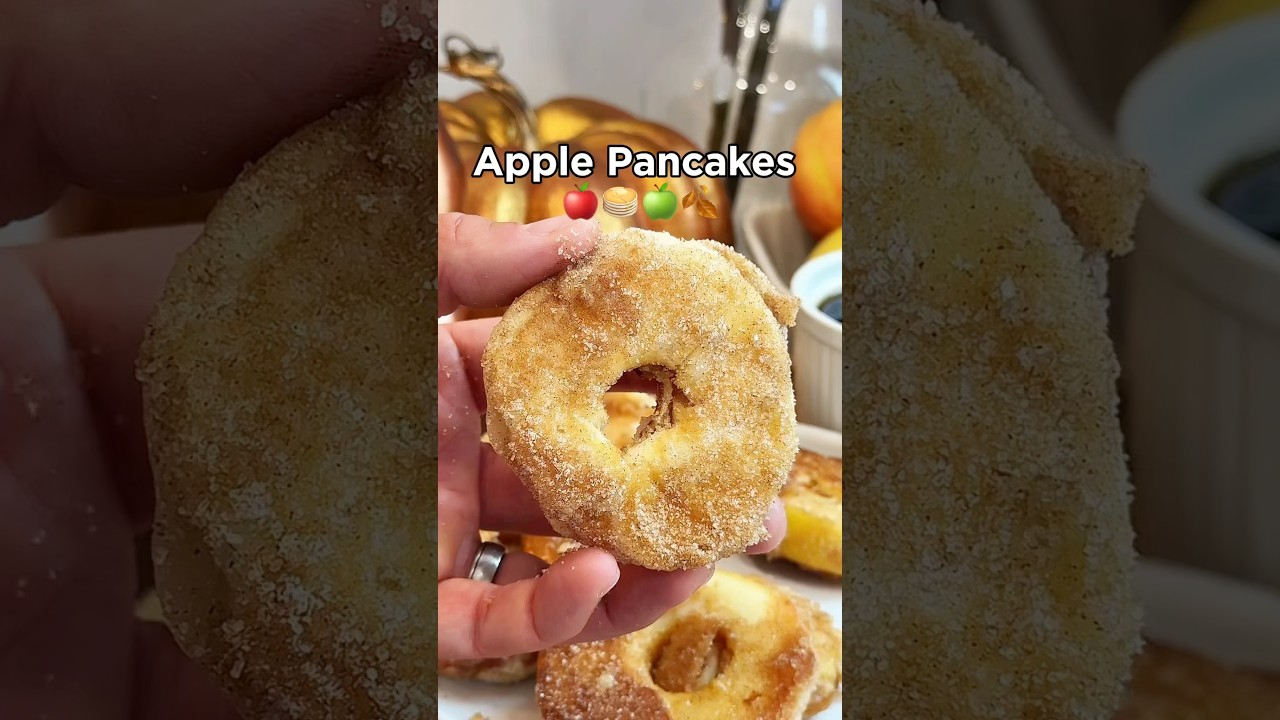 Crispy Fluffy Apple Pancakes 🥞 🍏🍎 recipe below #pancakes #fallseason #autumn #easyrecipe #apples