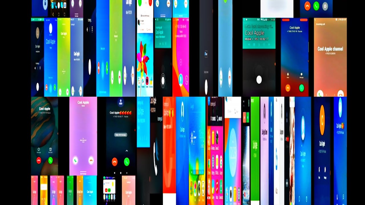 Many different phones /Record screens of incoming calls & various ringtones