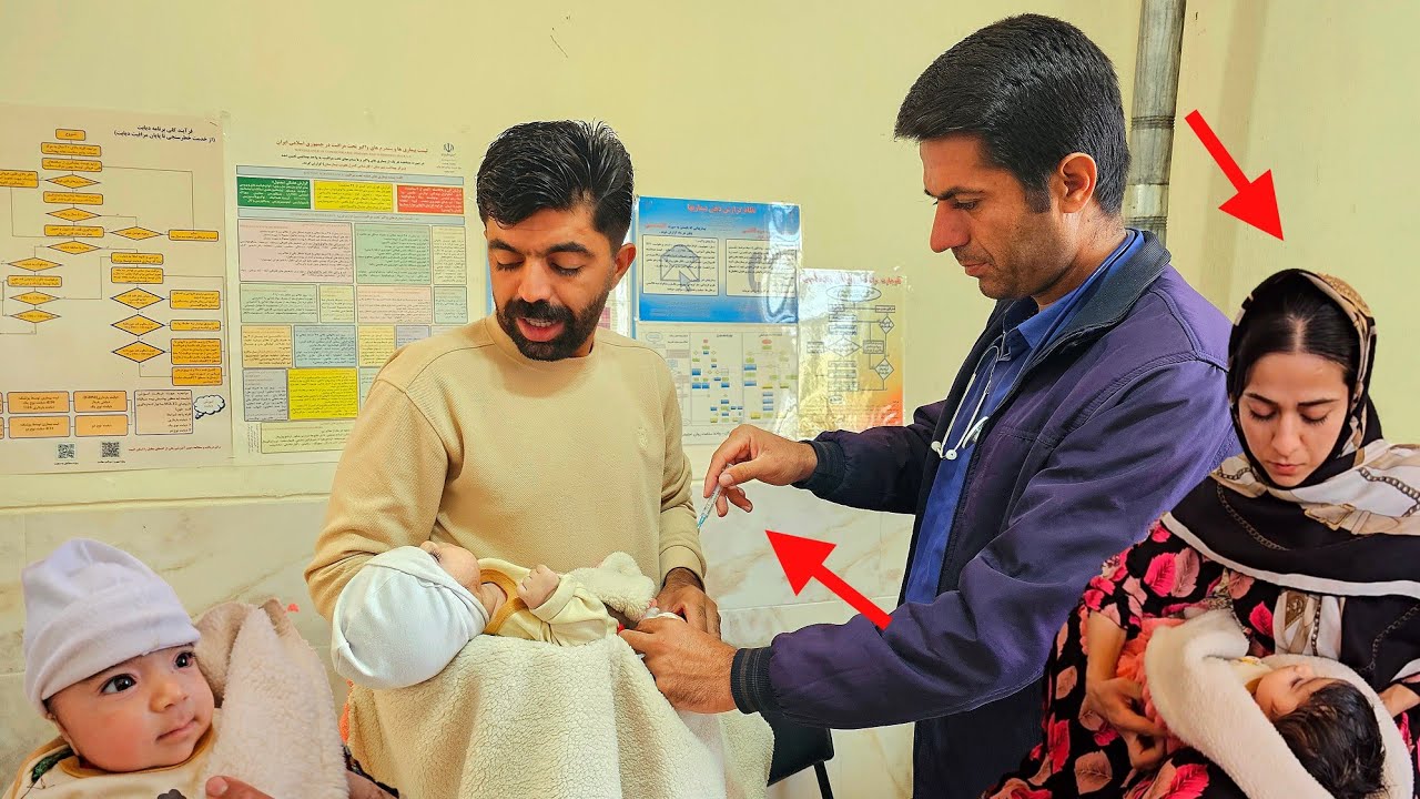 Vali Takes His Newborn for the First Vaccination &ndash; A Brave Nomadic Father&rsquo;s Step👶🧑&zwj;⚕️😰