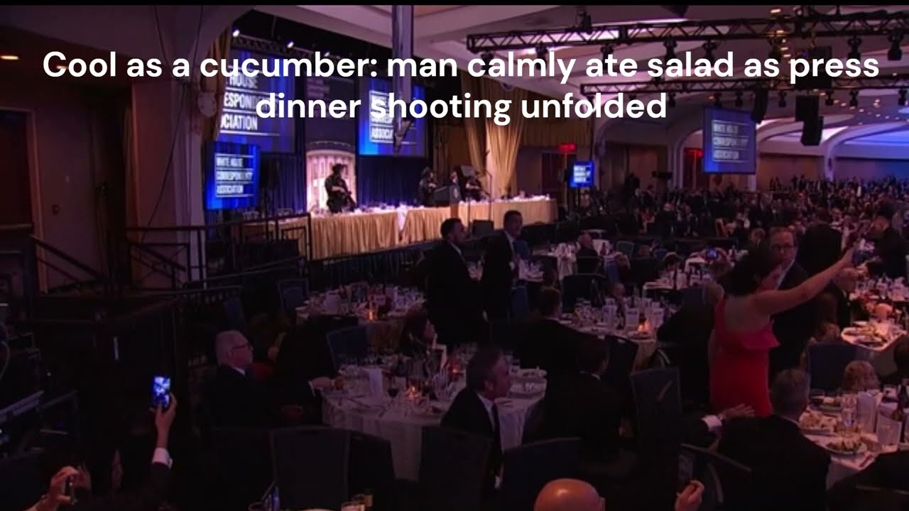 Man goes viral for calmly eating salad while shooting at White House Correspondents' Dinner unfolded