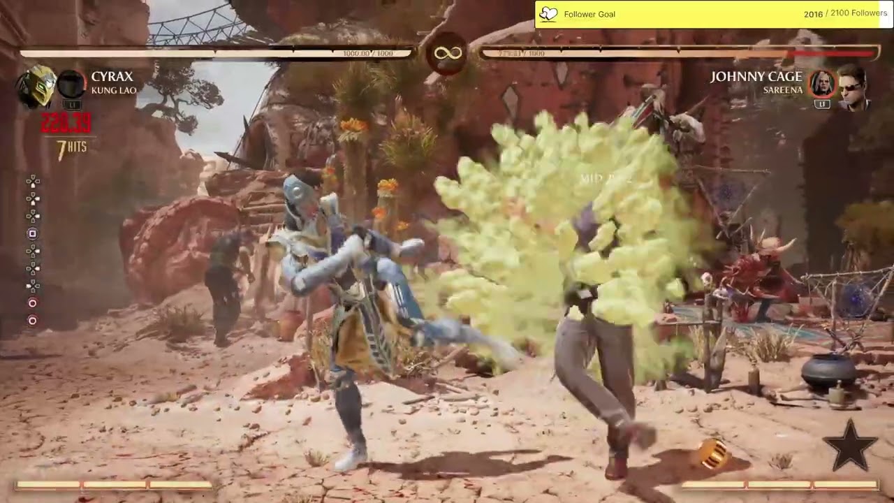 Cyrax/Kung Lao 44% meterless combo