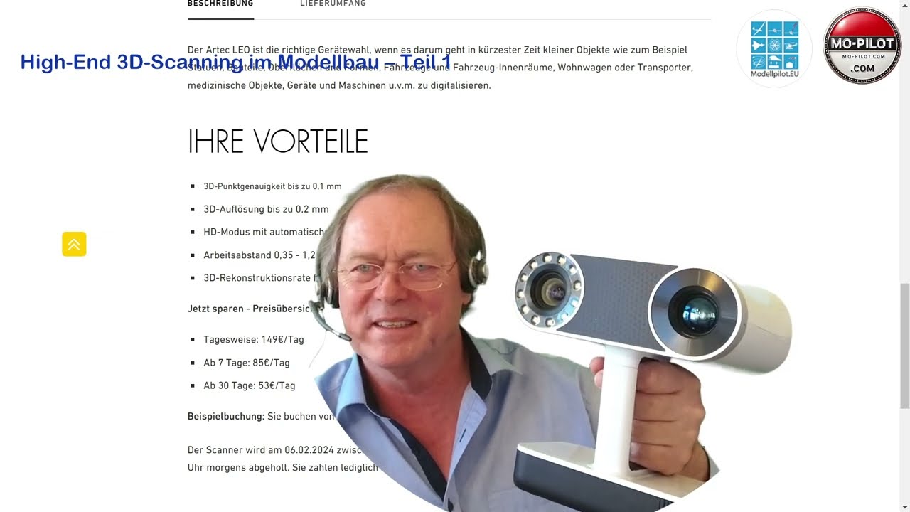 High-End 3D-Scanning mit dem ARTEC LEO im Modellbau – Teil 1🔧🚀