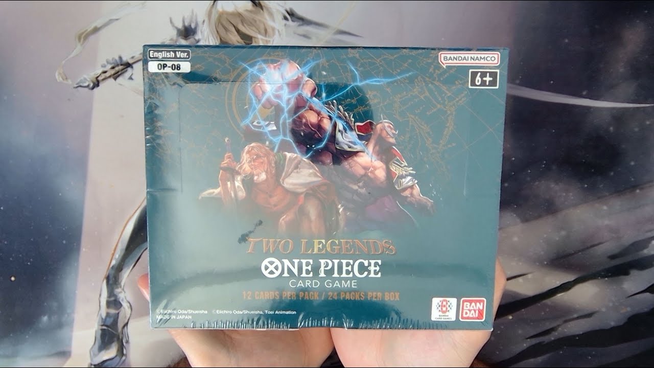 [ASMR][Hard Candy/Gum Chewing] One Piece TCG OP-08 Two Legends booster box unboxing