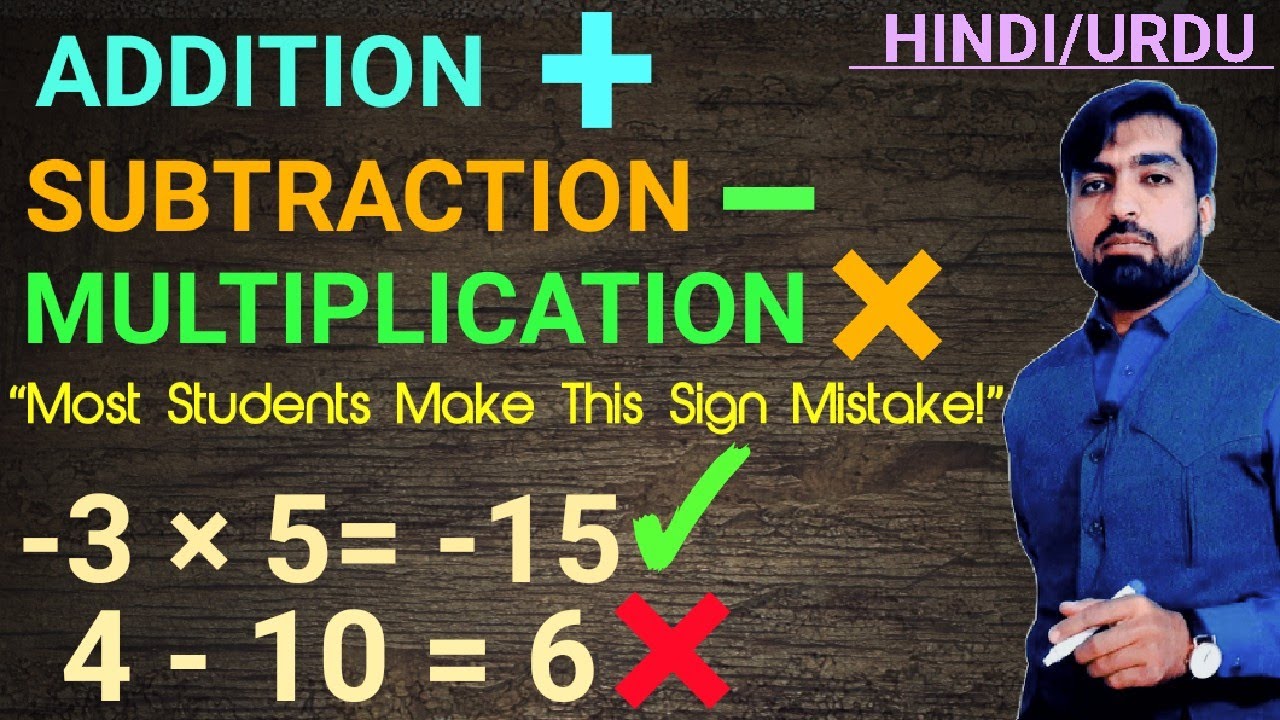 Addition, Subtraction & Multiplication| Common Sign Mistakes | Easy Explanation in Hindi/Urdu