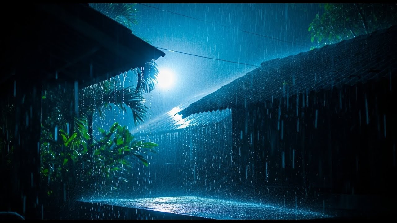 Drift Away Tonight ⛈ Heavy Rain on Roof | Relaxing Rain Sounds & White Noise for Insomnia