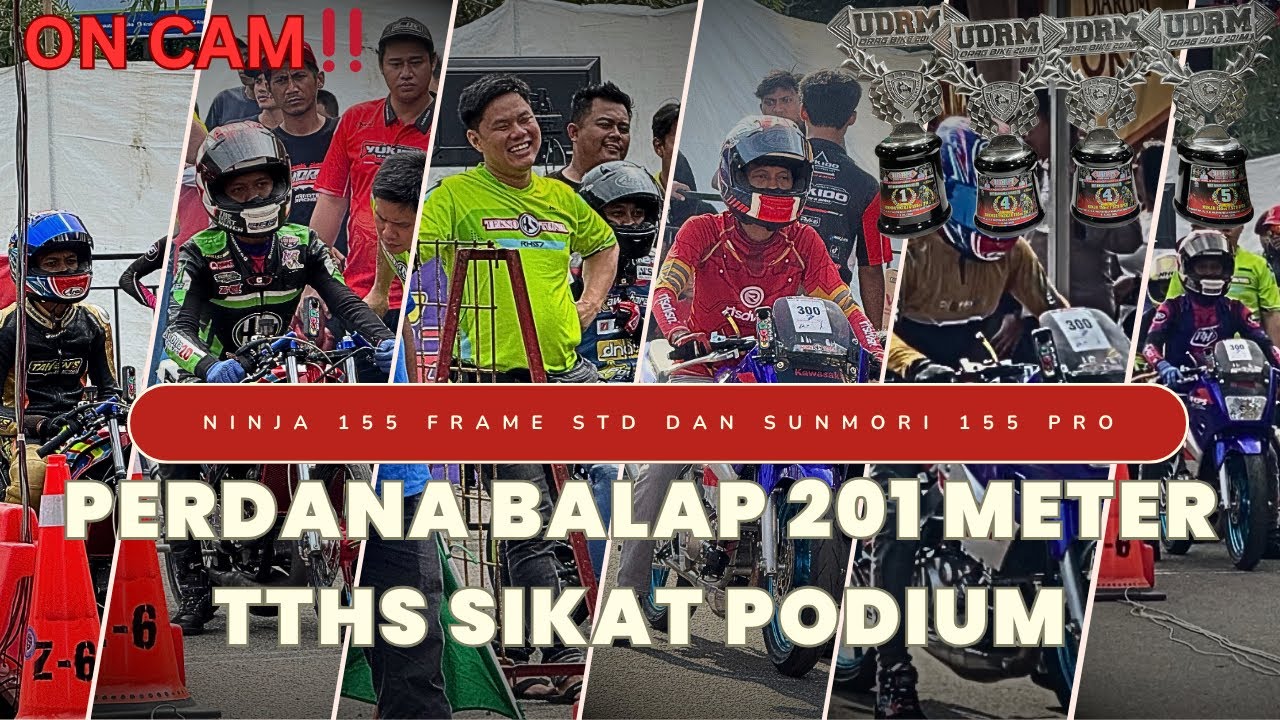 GEBRAKAN TTHS DILINTASAN 201 METER‼️NINJA FRAME STD 155 DAN SUNMORI 155 PRO TTHS LANGSUNG PODIUM