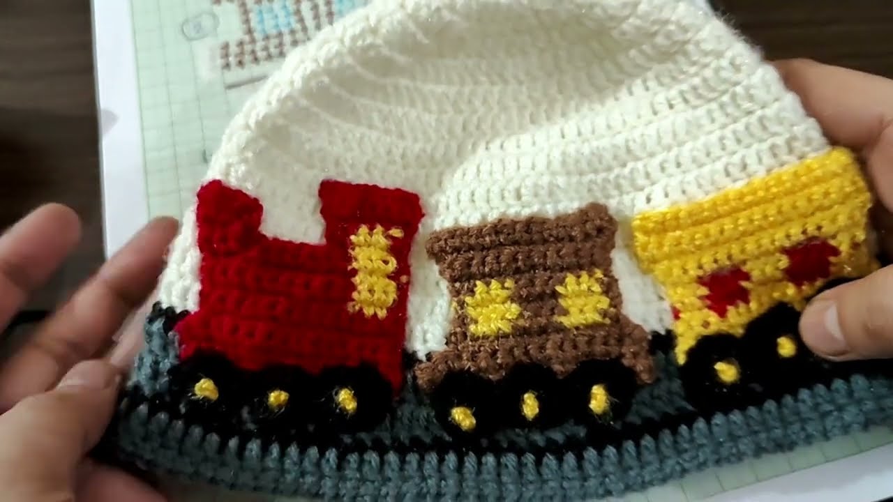 crochet train applique for kids sweater, caps and dresses 👚🧒@threadpower4444