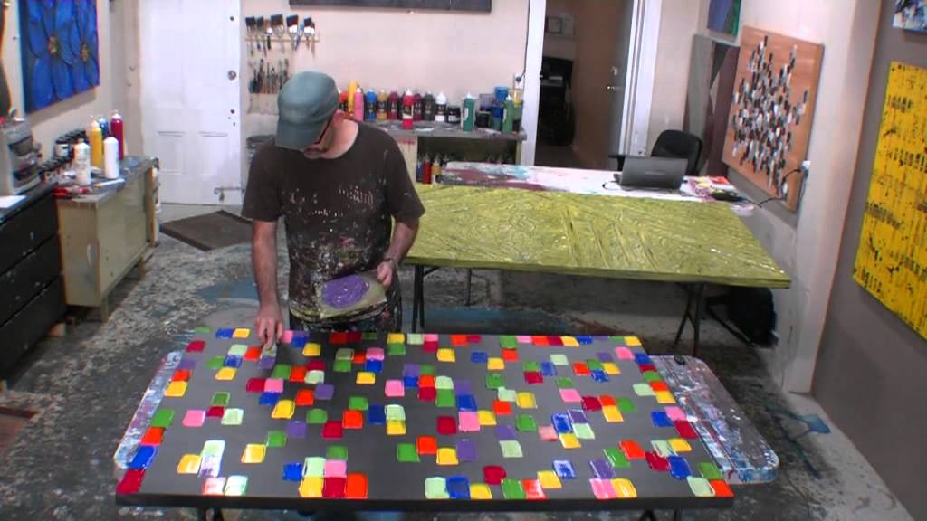 Extra Large Acrylic Abstract Art - Palette Knife Art Technique Demo