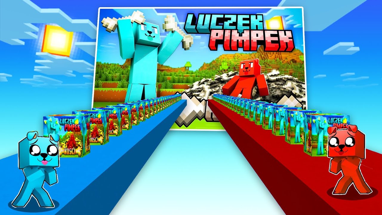 WYŚCIG LUCKY BLOCK ♪ LUCZEK - KOŚCI 🦴 feat. PIMPEK w Minecraft!