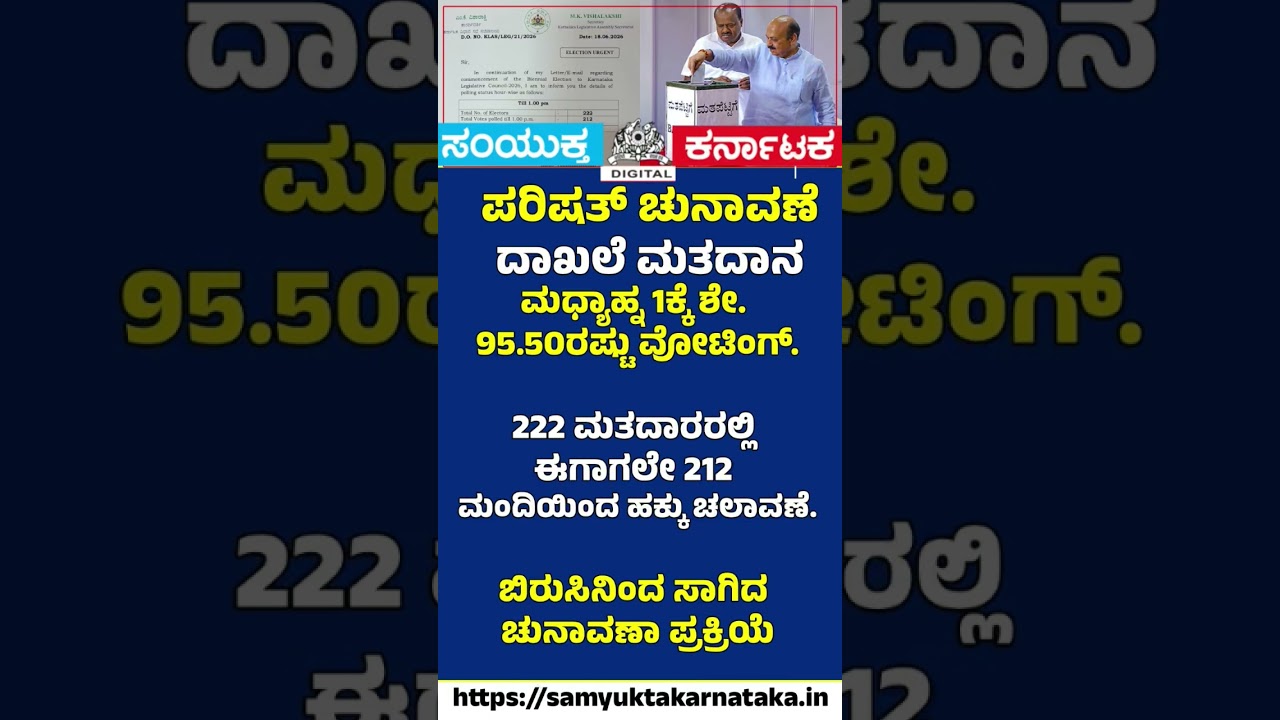 Karnataka Council Polls See Massive Turnout!  95.5% Voting Recorded by 1 PM