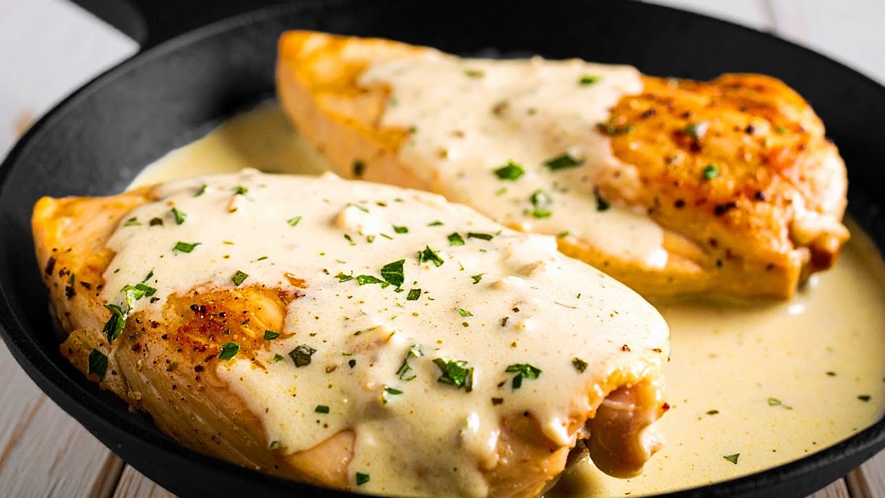 Rezept f&uuml;r H&auml;hnchenbrust in cremiger Knoblauchsauce! Leckeres und schnelles Rezept!