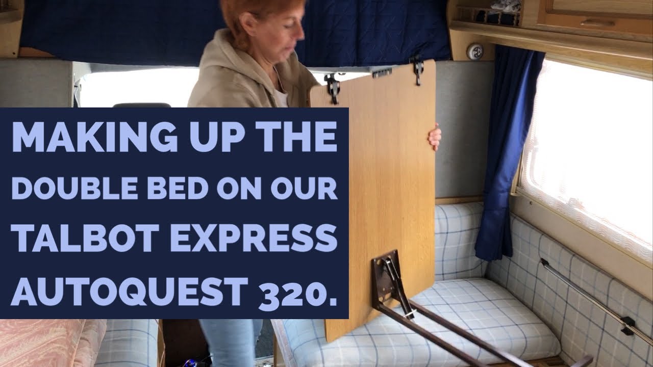 Making up the Double Bed on Our Talbot Express Elddis Autoquest 320.