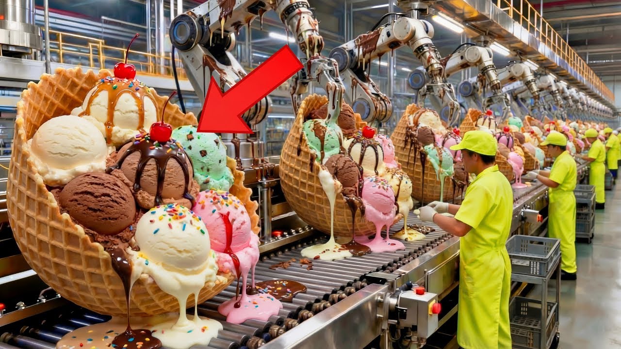 COMO SE HACE el HELADO EN FABRICAS GIGANTES: Tecnología y proceso completo 🍦