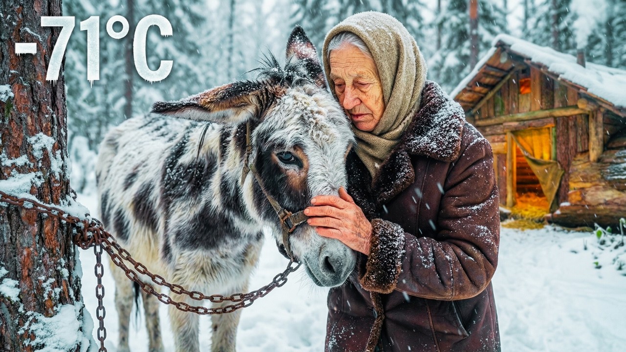 Building a Warm Tree Shelter for the Rescued Donkey During Siberian Blizzards −71°C (−95°F)