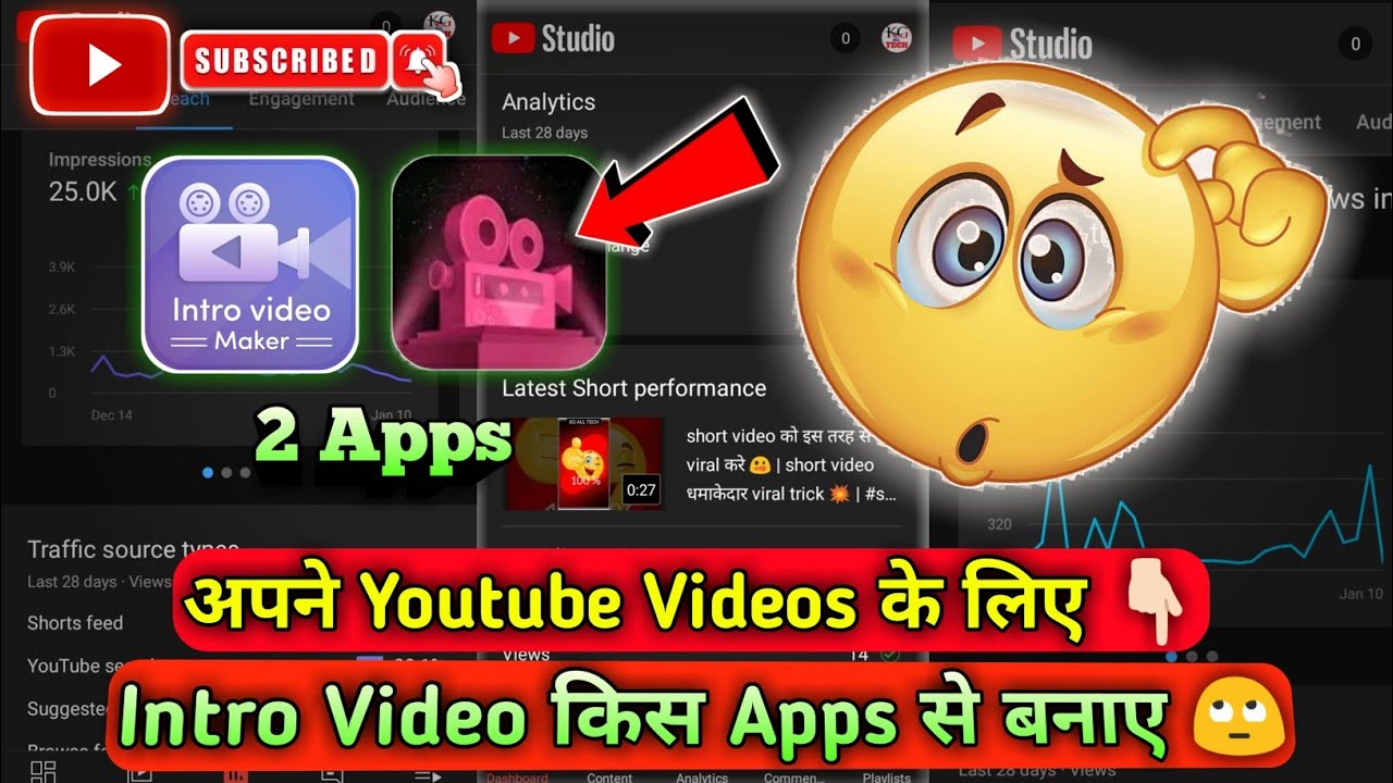 Youtube Videos के लिए Best 2 Intro Apps | Best Intro Maker Apps 2022  #intromaker #shorts #kgalltech