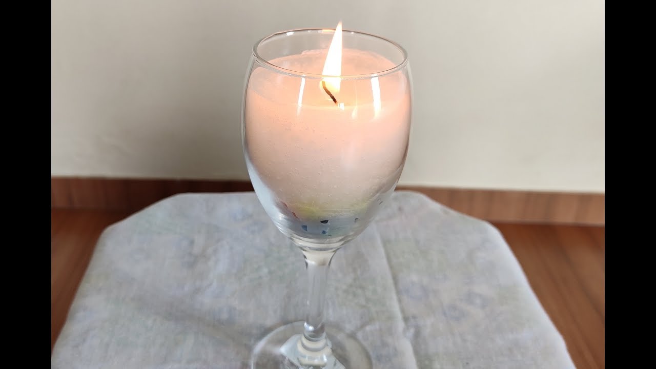 DIY | How To Make Handmade Wax Candle Using Wine Glass | For Diwali/Festival/Christmas.