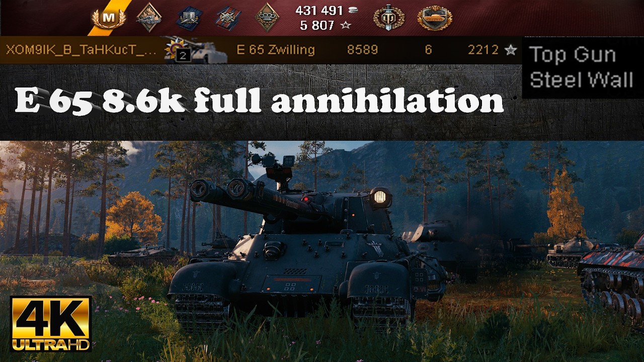 E 65 Zwilling Full Annihilation – 8589 DMG, 6 Kills, 3820 Block | Ultra HD 4K WoT