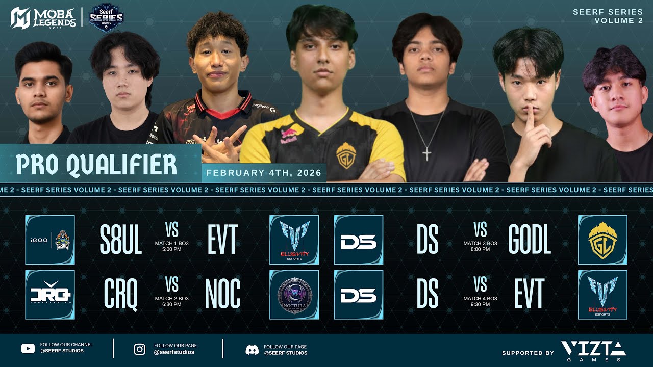 SEERF SERIES VOL. 2|| MOBA LEGENDS 5v5 || PRO QUALIFERS || DAY 6 || FT @GodLikeEsportss​ @S8ULGG​