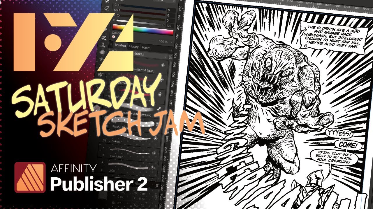 Warrior vs Monster: Drawing A Comic Panel In Affinity Publisher - Part 1