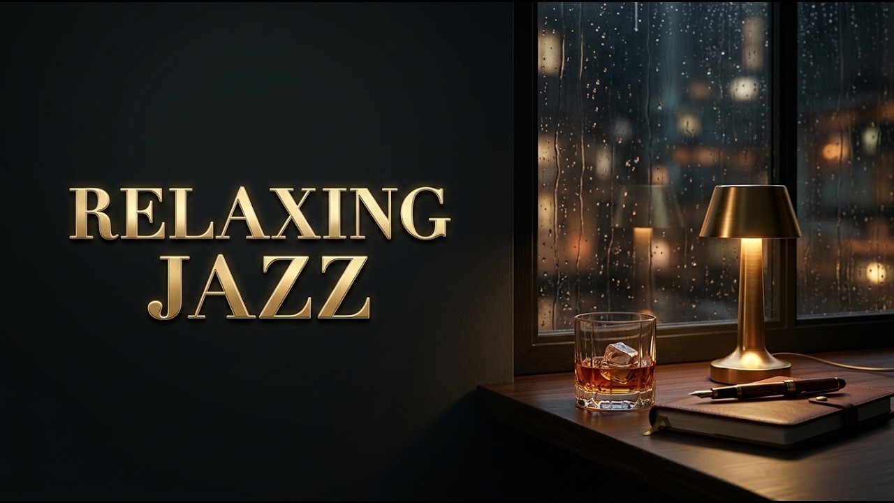Soft Relaxing Jazz for Work & Deep Focus | Rainy Night Window