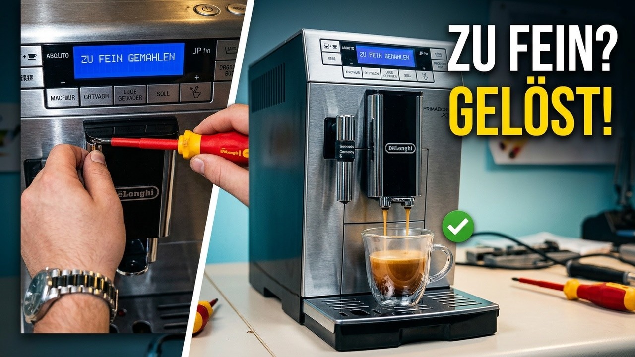 Delonghi PrimaDonna XS Fehler ZU FEIN GEMAHLEN Mahlwerk Reparatur / kein Kaffee in der Tasse Coffee