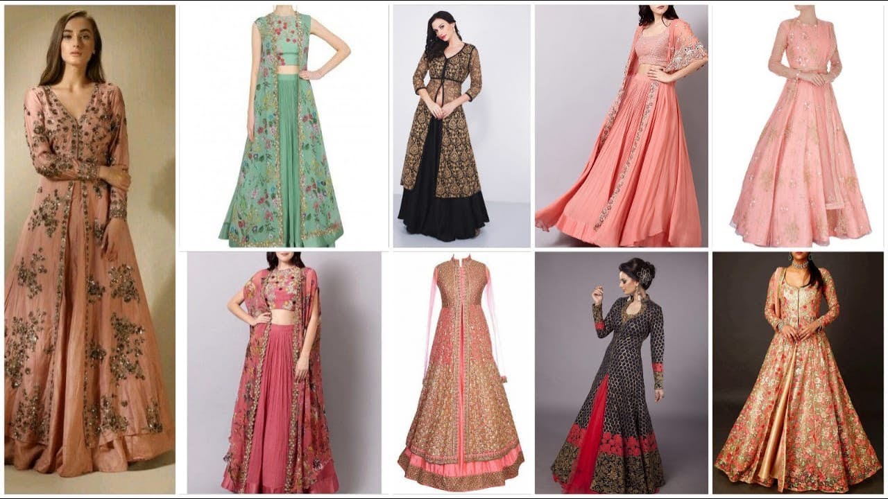 Latest top elegant fancy net open gown with maxi & lahenga designes
