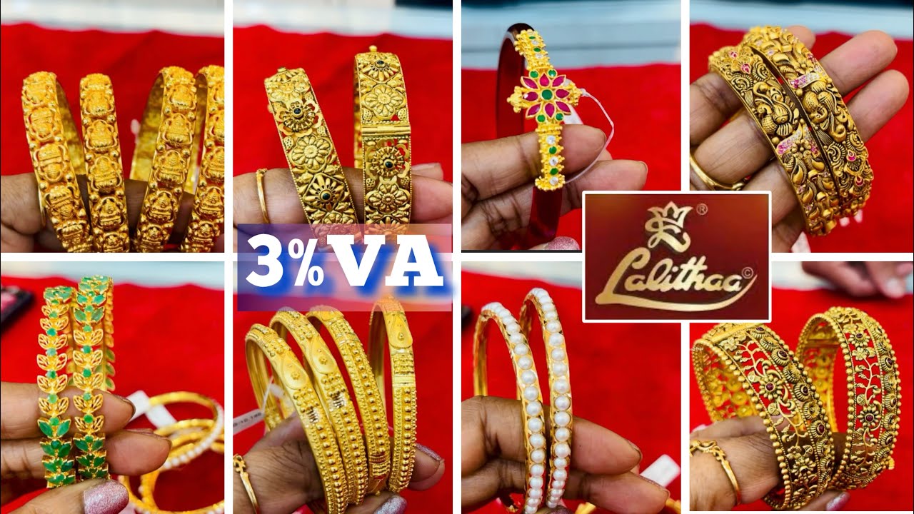 Lalithaa Jewellery 🔥 Never Seen Before Gold BanglesHUGE Collection| Light Weight Gold Bangles design