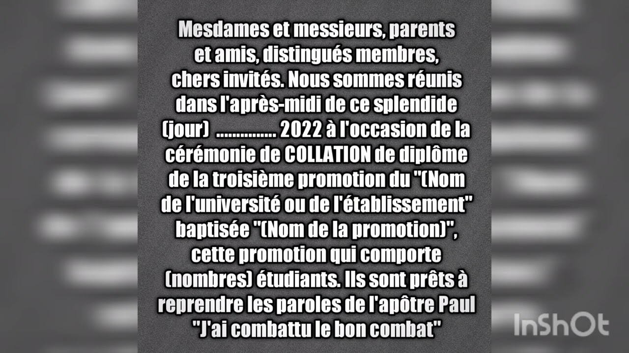 L'introduction d'un bon MAÎTRE DE CÉRÉMONIE (MC)