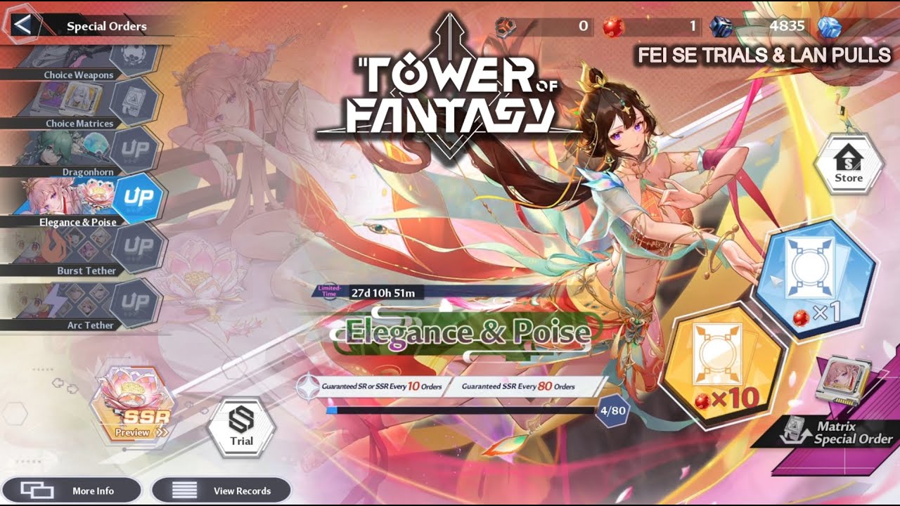 FEI SE TRIALS & LAN PULLS IN TOWER OF FANTASY UPDATE