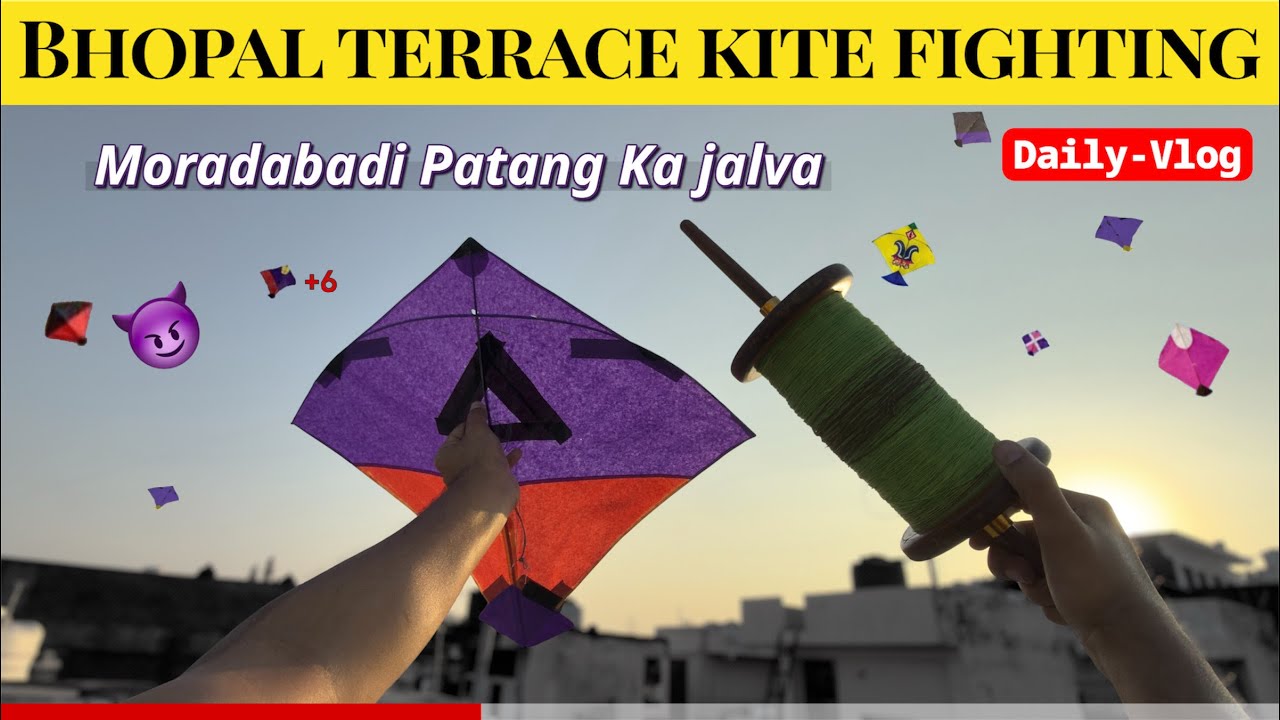 Moradabadi Patang Ka Jalva 🔥| Terrace kite fighting | fast wind patangbaazi #bhopal 