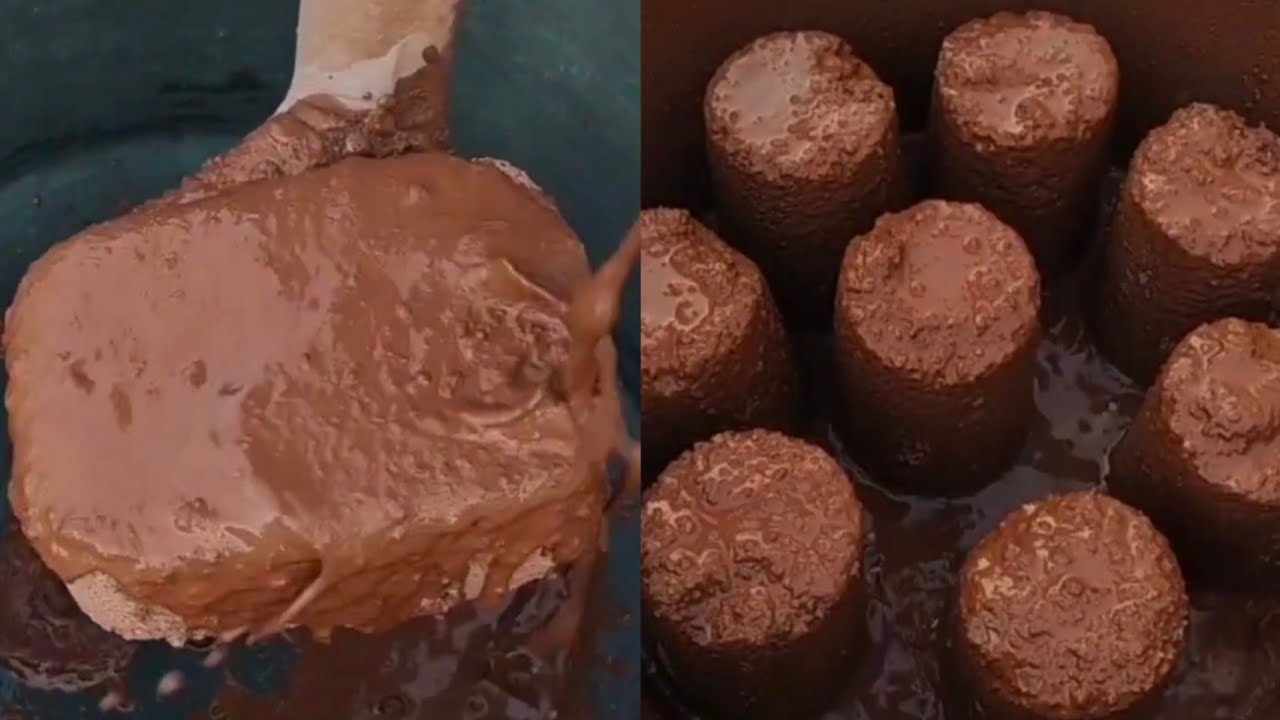Paste pouring |• different shapes of grainy reddirt mouthwatering & super satisfying watch till end 