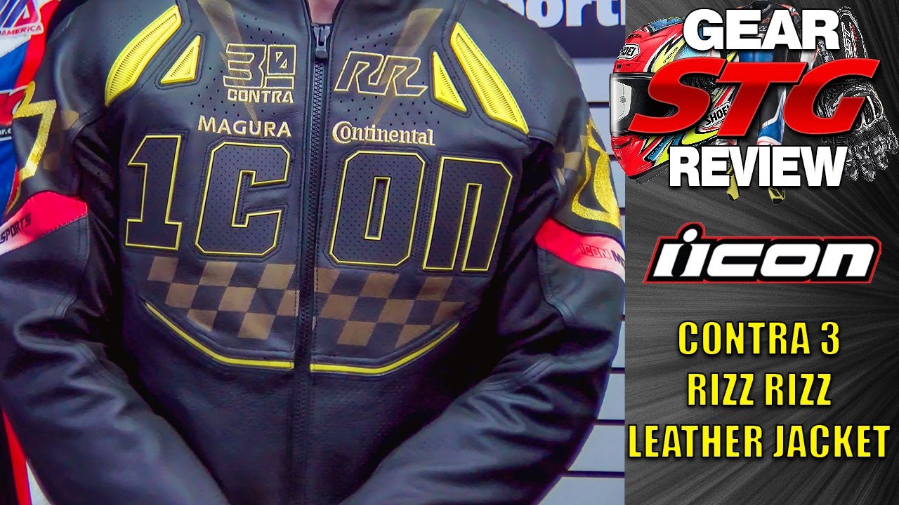 Обзор кожаной куртки Icon Contra3 Rizz Rizz от SportbikeTrackGear.com