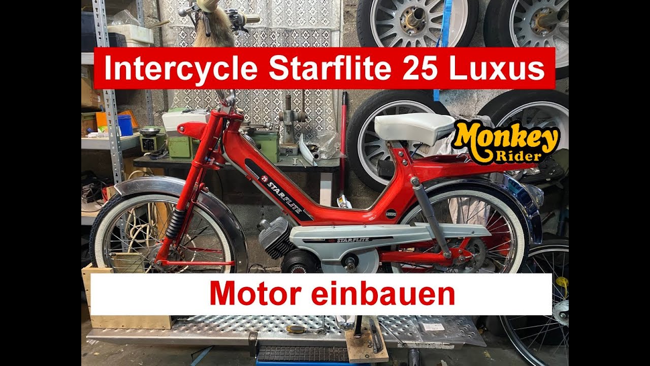Intercycle Starflite 25 Luxus Mofa von 1974,  (Anker Laura M48) #11 Motor einbauen