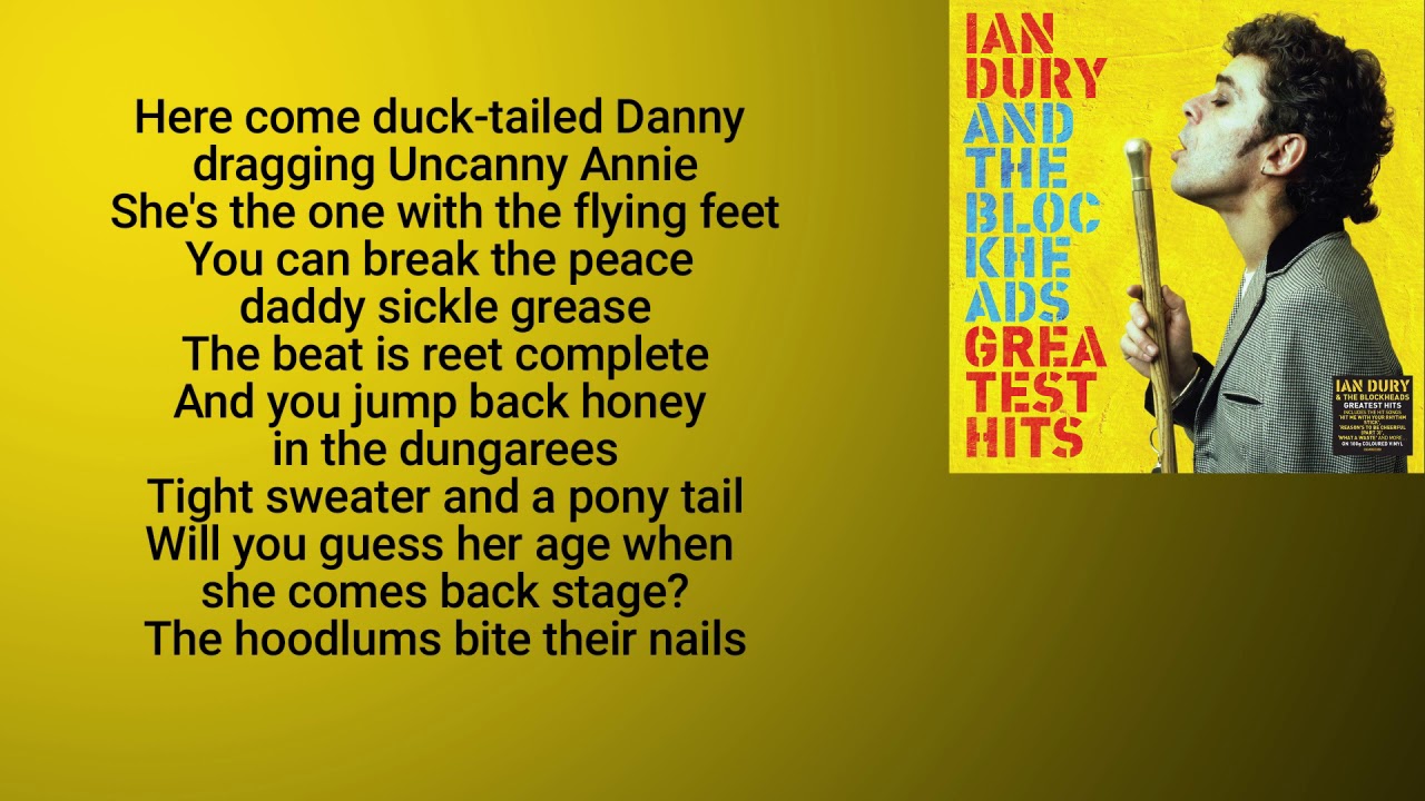 IAN DURY & THE BLOCKHEADS Sweet Gene Vincent (lyrics)