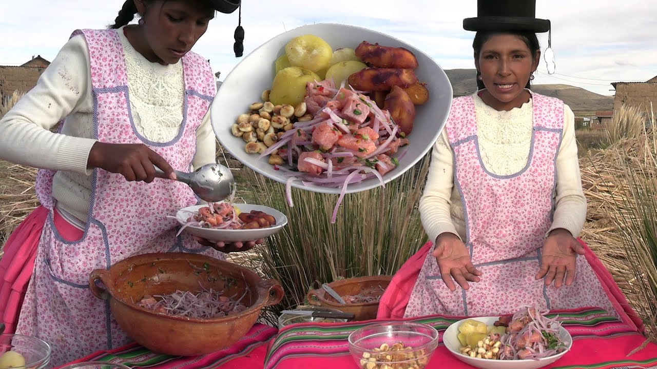 CEVICHE de TRUCHA PREPARANDO EN AIRE LIBRE - Cholita Julia