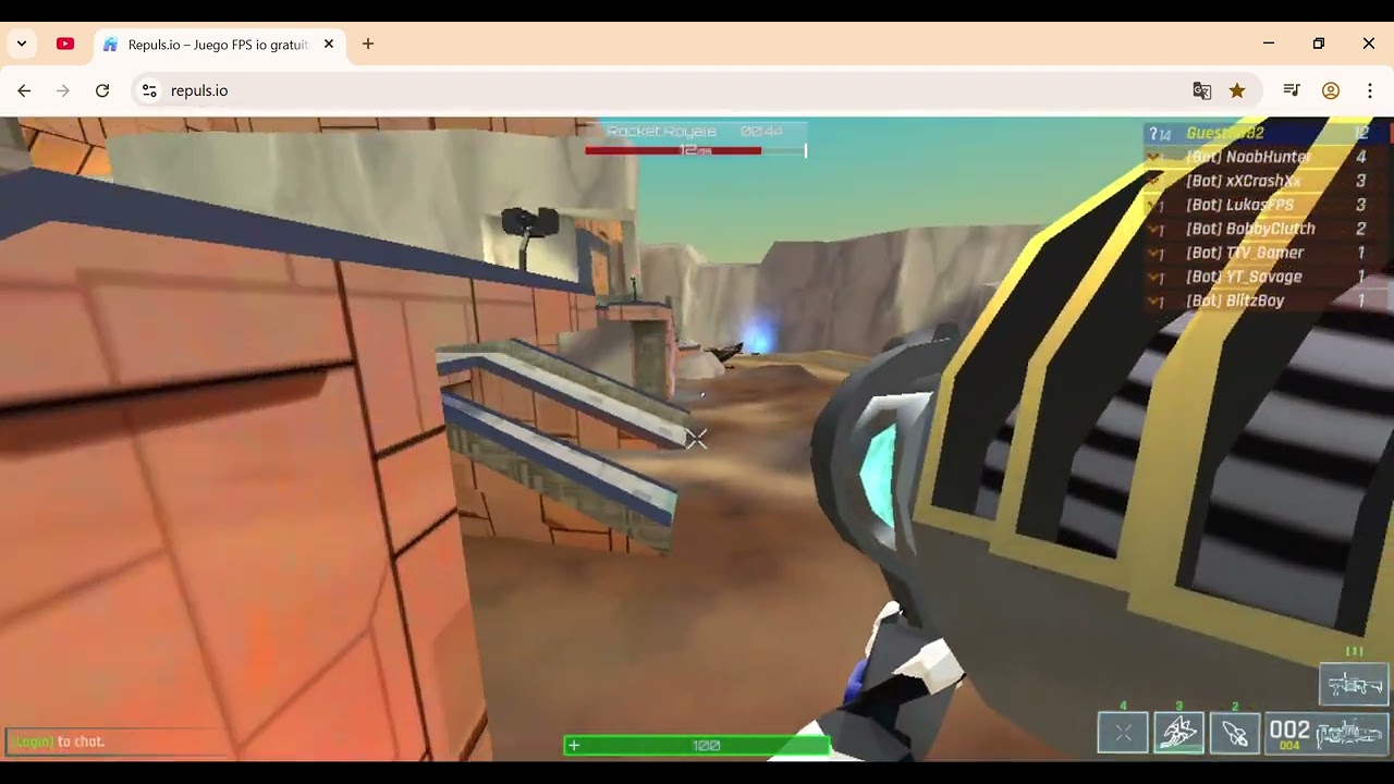 Repuls io Game 47 launches rockets, fights bots