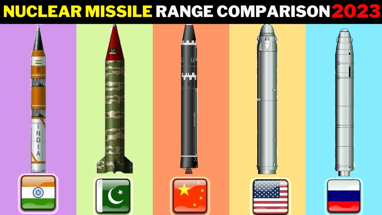 Nuclear Missile Range comparison 2023|Terrifying Nuclear weapons 2023
