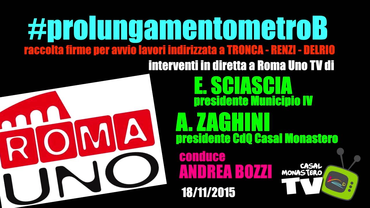 SCIASCIA-ZAGHINI A ROMA UNO TV  SU PETIZIONE METRO B - 18 11 15