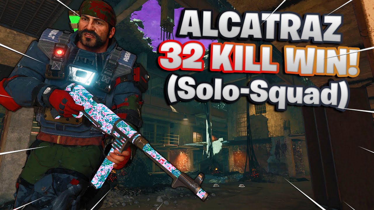 32 KILL SOLO ALCATRAZ WIN! (No-Fill) | CoD Blackout